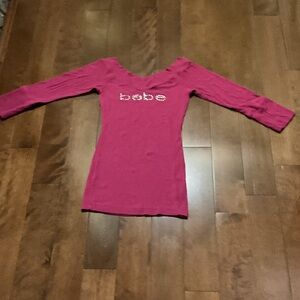 Bebe Fuchsia Long Sleeve Top